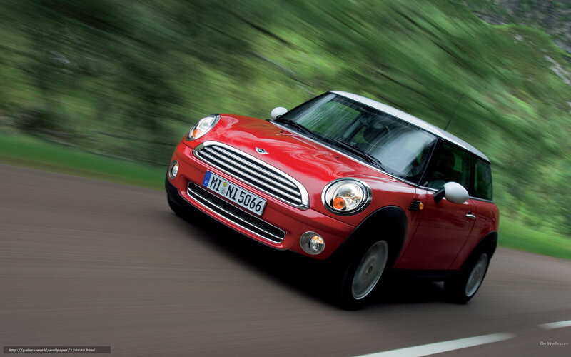 Red Mini Cooper Car — Dynamic, Photograph
