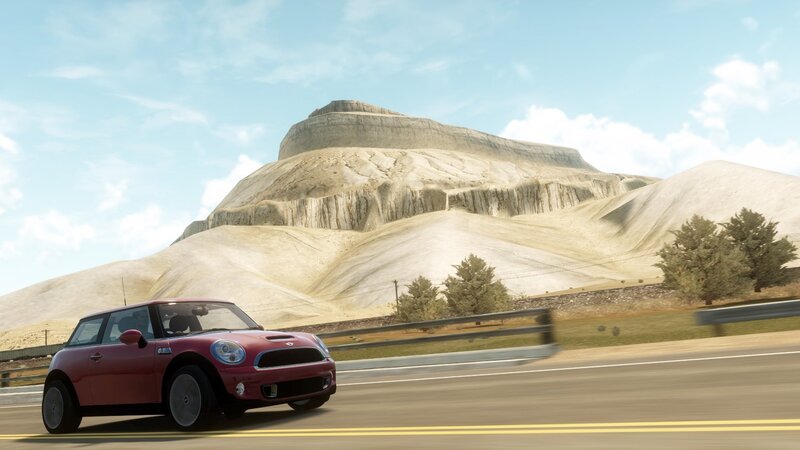 Red Mini Cooper Car — Open Road
