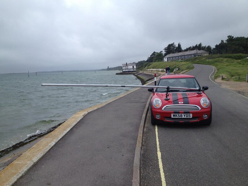 Red Mini Cooper Car — Overcast
