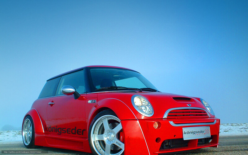 Red Mini Cooper car