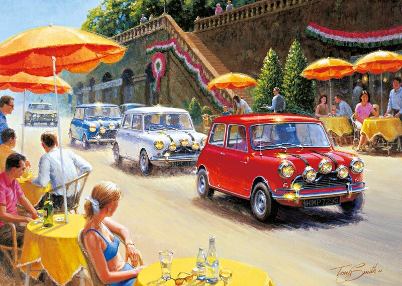 Red Mini Cooper Car — Yellow