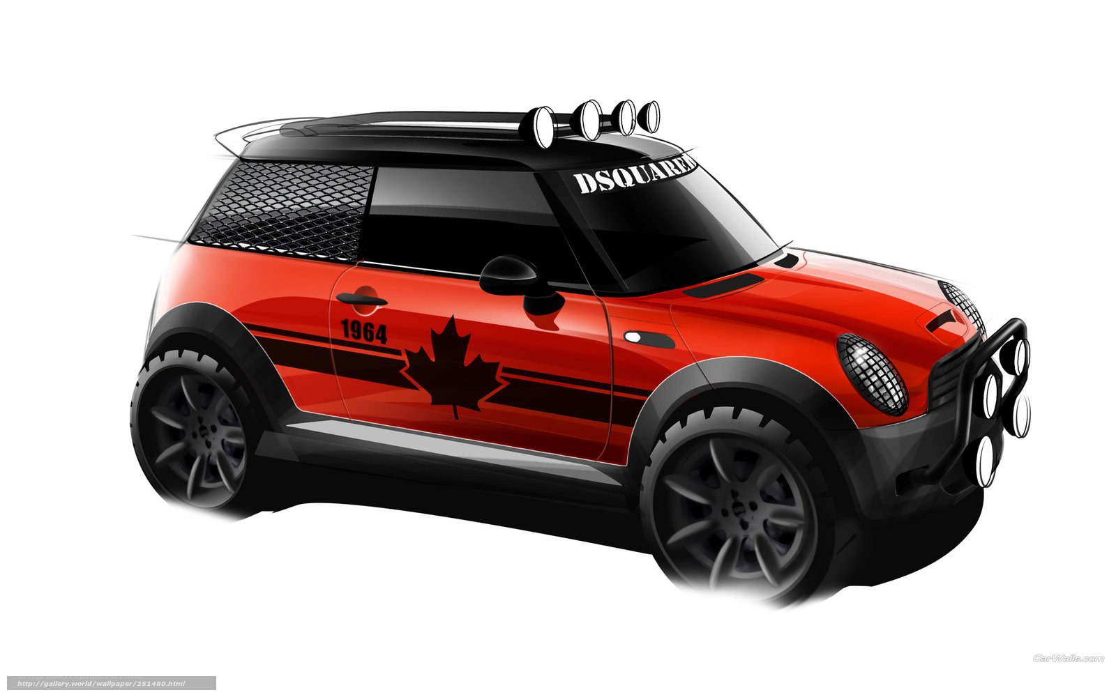Red Mini Cooper concept car