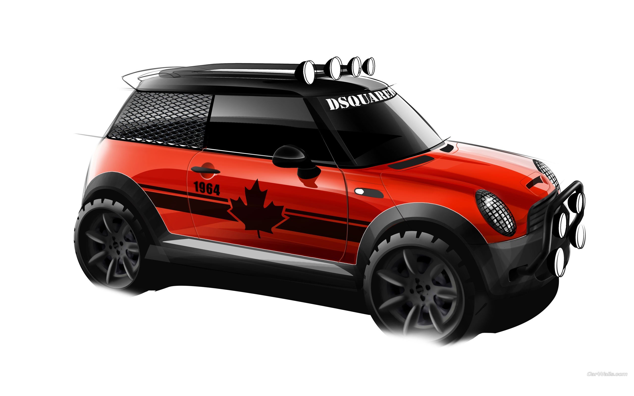 Red Mini Cooper concept sketch