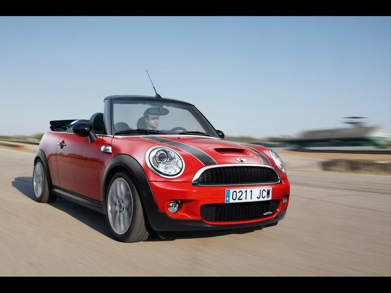 Red MINI Cooper convertible