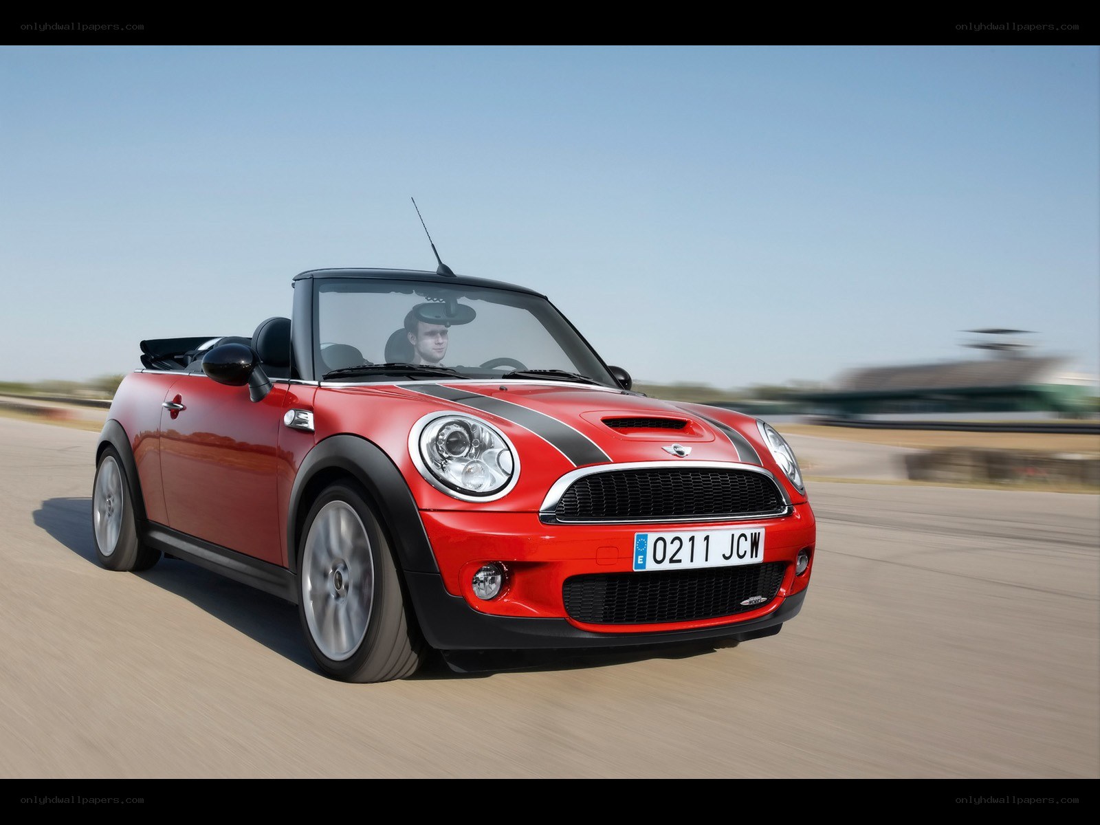 Red MINI Cooper convertible