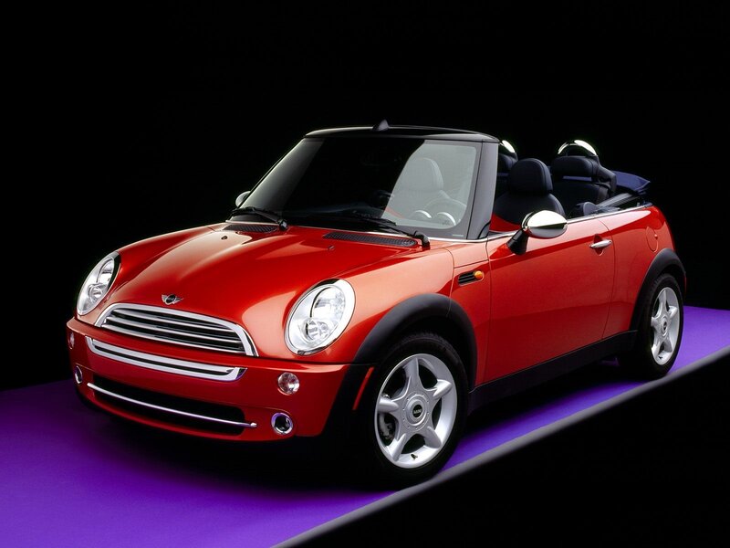 Red Mini Cooper Convertible — Dramatic
