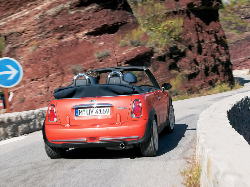 Red Mini Cooper Convertible — Dynamic