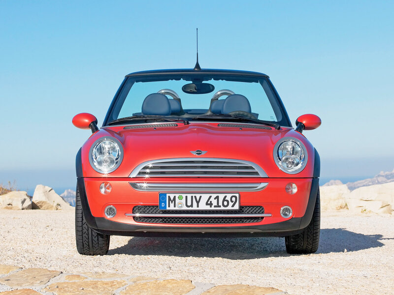 Red Mini Cooper Convertible — Serene, Afternoon