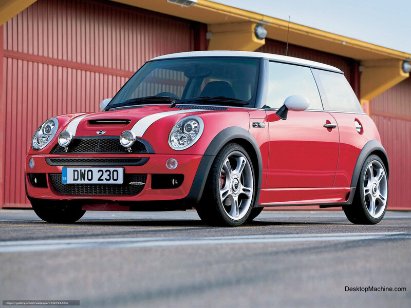 Red MINI Cooper parked outside