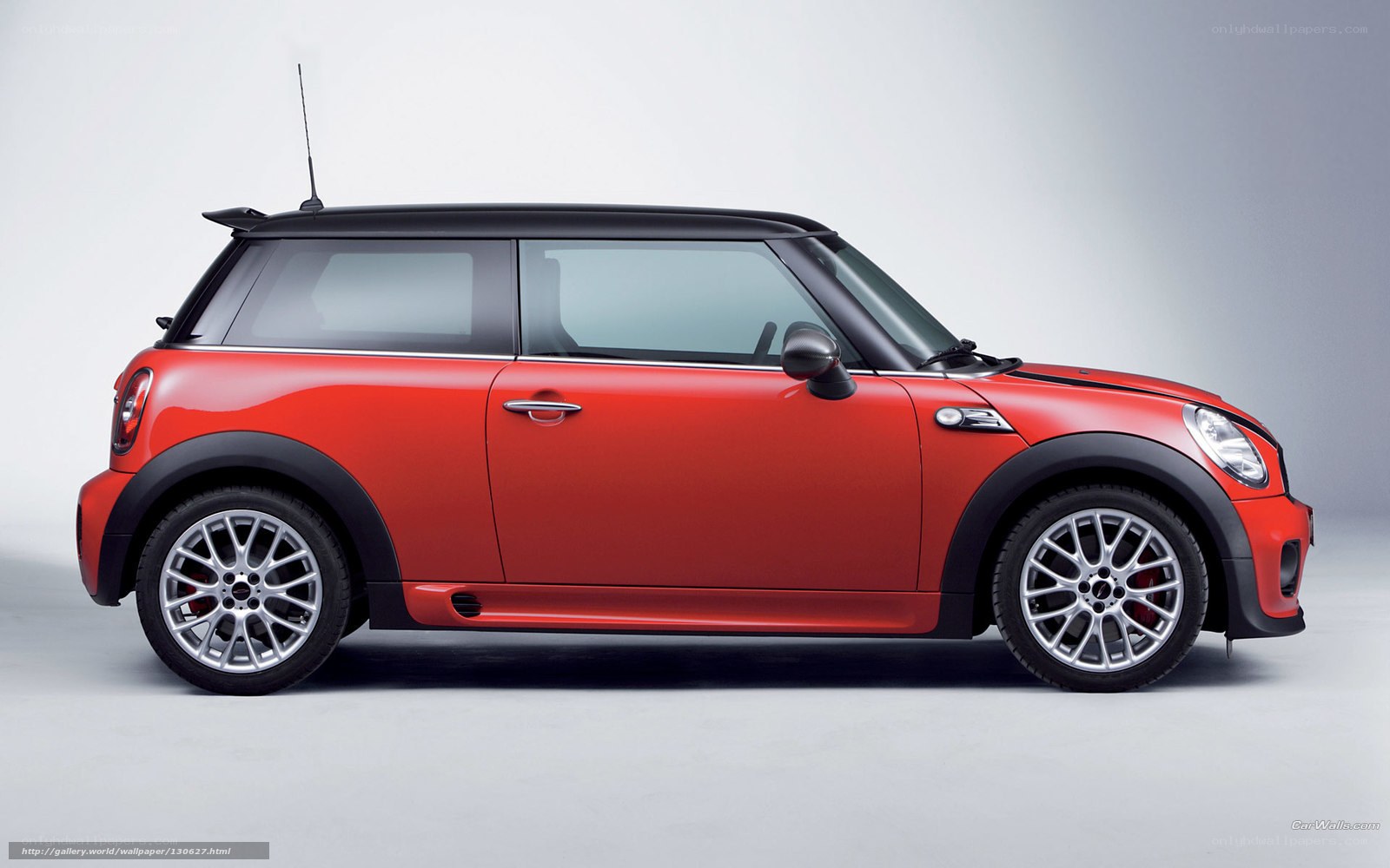 red mini cooper side view