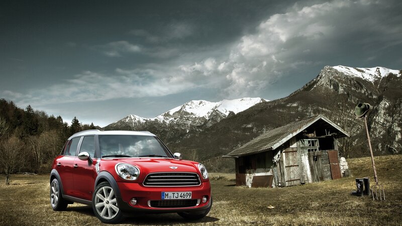 Red Mini Cooper Suv