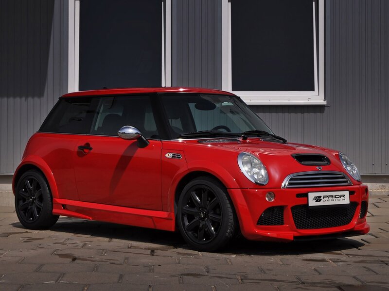 Red Mini Cooper with Prior Design