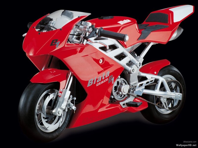 Red Mini Motorcycle — Dramatic, Photograph
