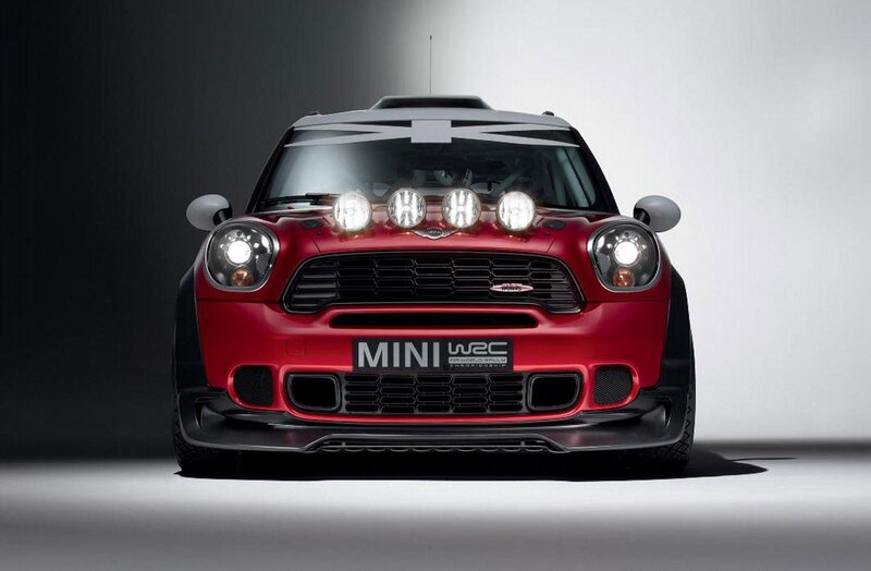 Red Mini Wrc Car — Dramatic, Photograph, Lights