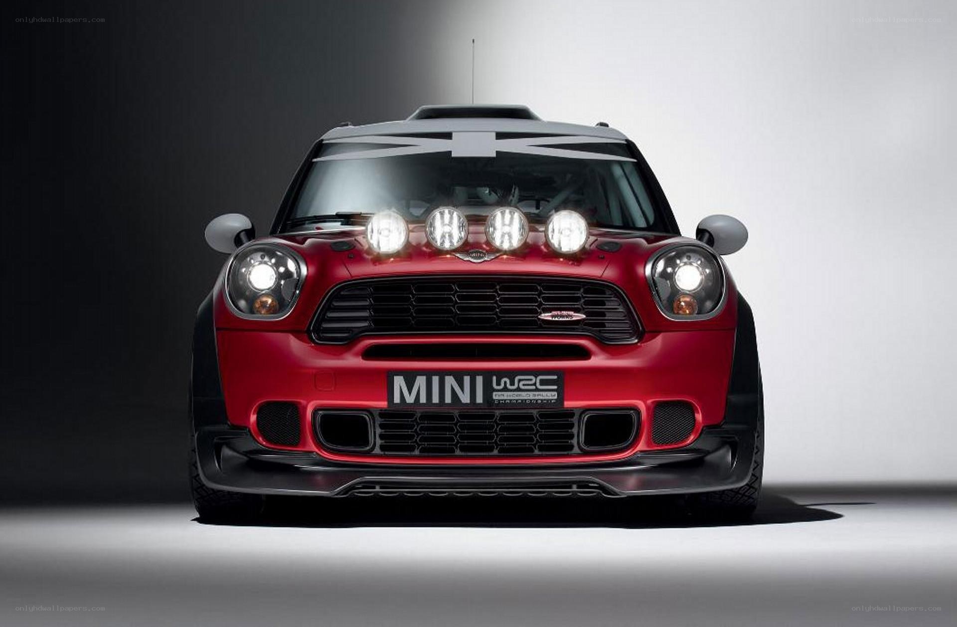 Red MINI WRC rally car