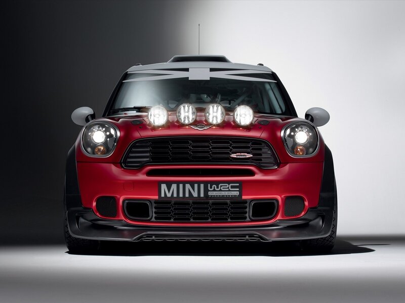 Red MINI WRC rally car
