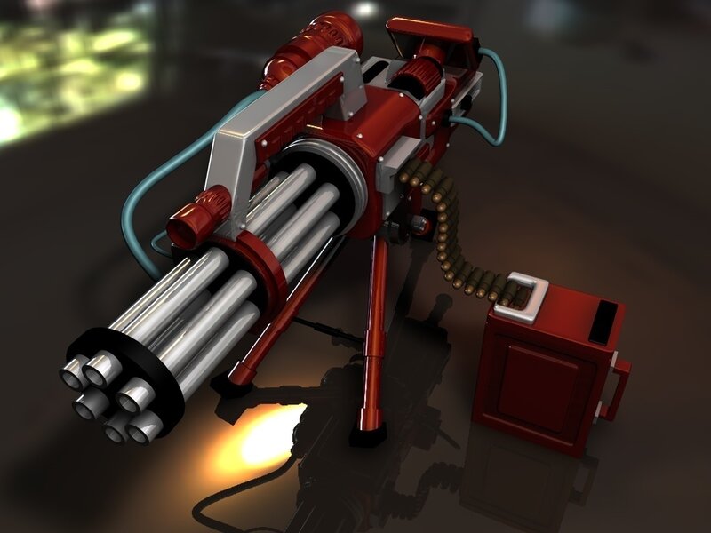 Red Minigun Weapon