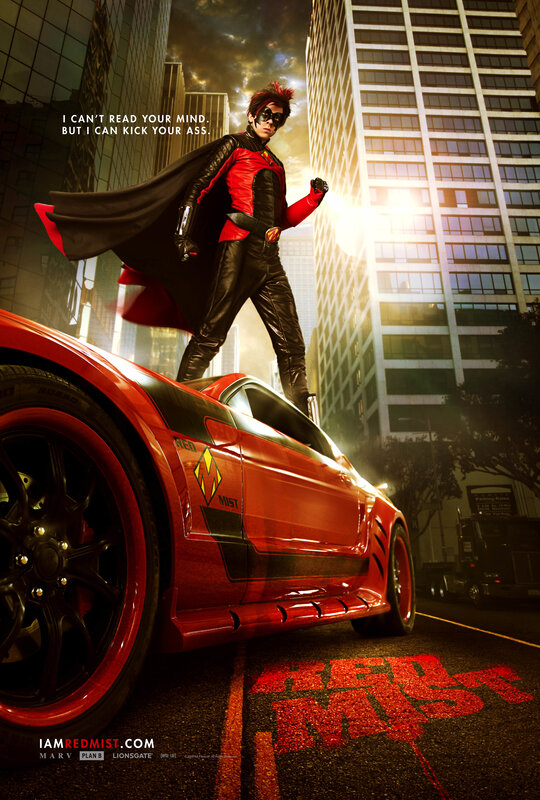 Red Mist superhero poster