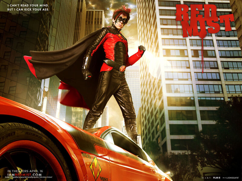 Red Mist superhero poster