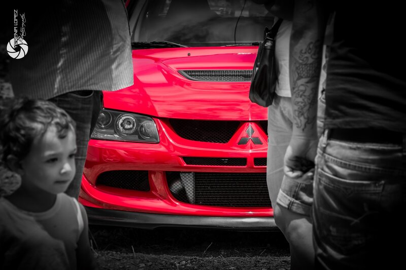 Red Mitsubishi Car — Dramatic, Photograph