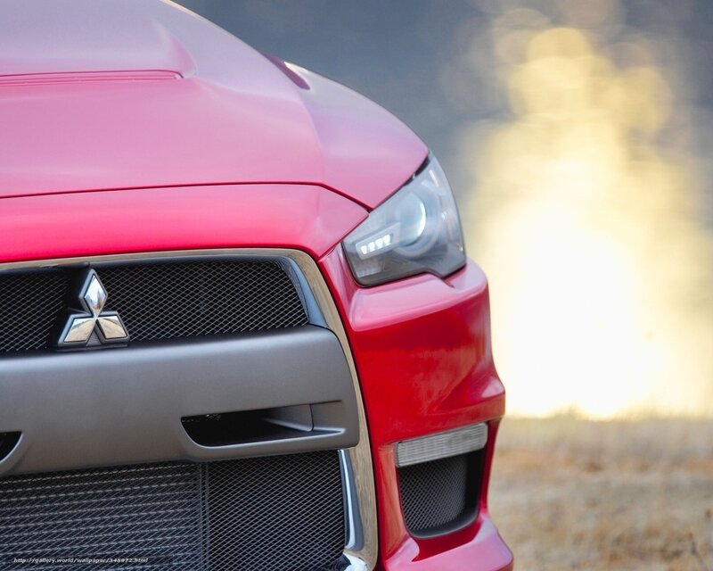 Red Mitsubishi Car — Dramatic, Sunset