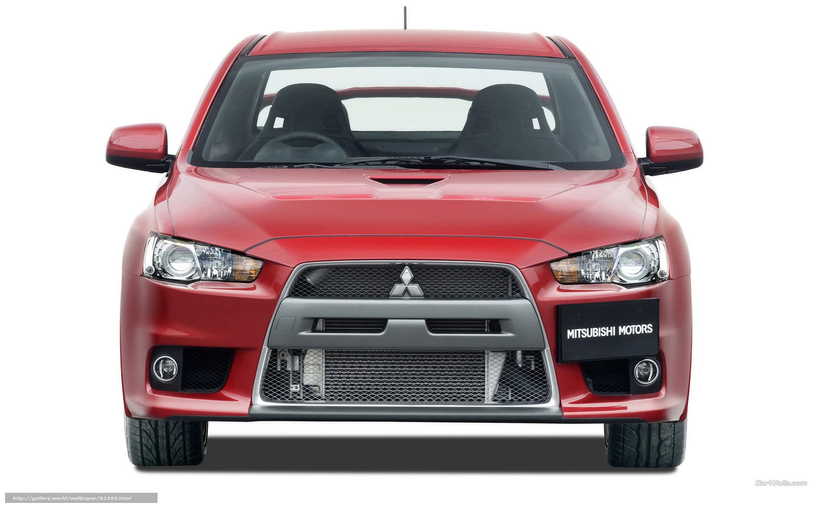 red mitsubishi car front view