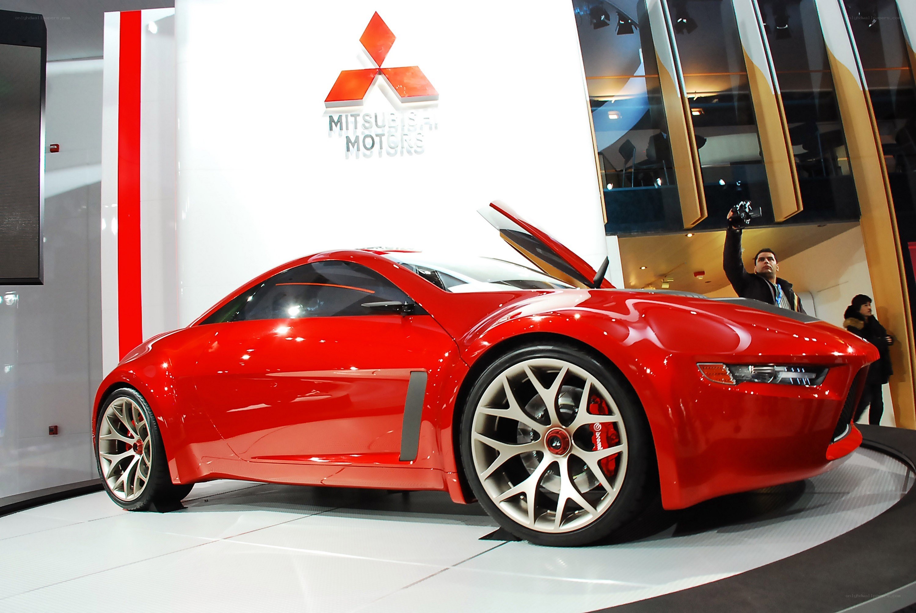 Red Mitsubishi concept car