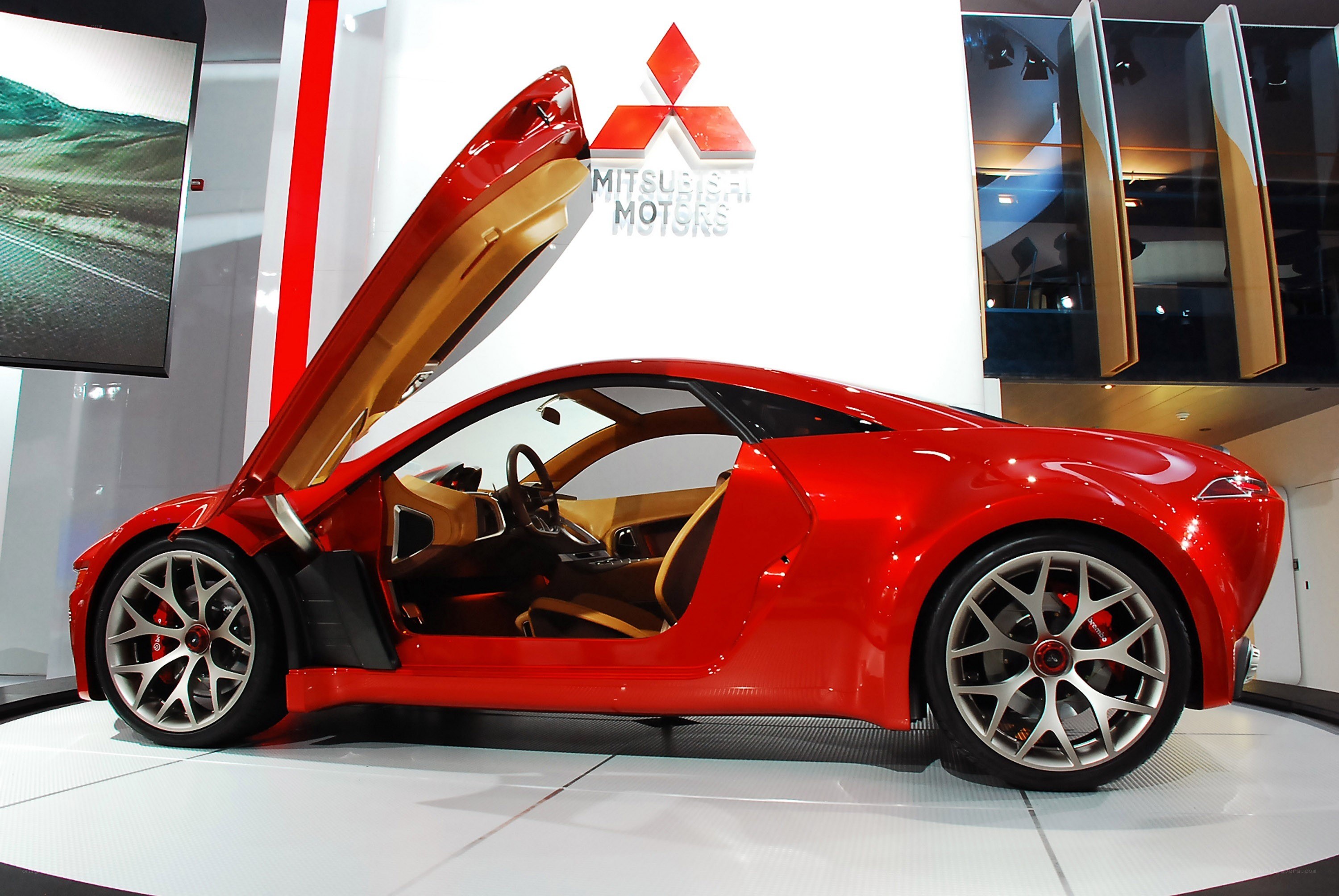 Red Mitsubishi concept car