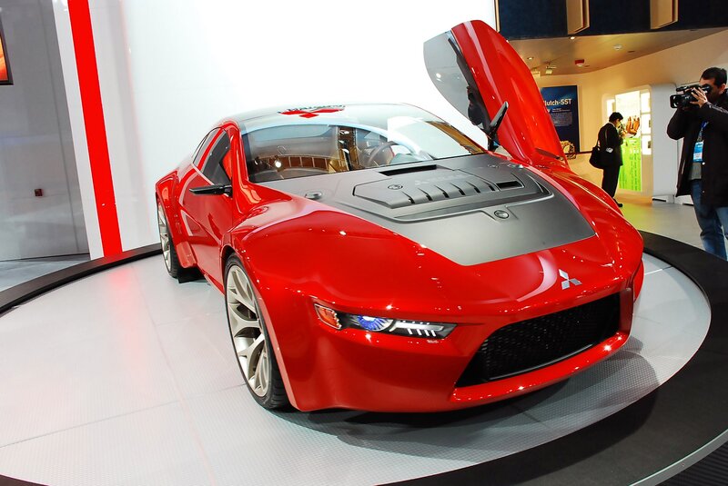 Red Mitsubishi concept car