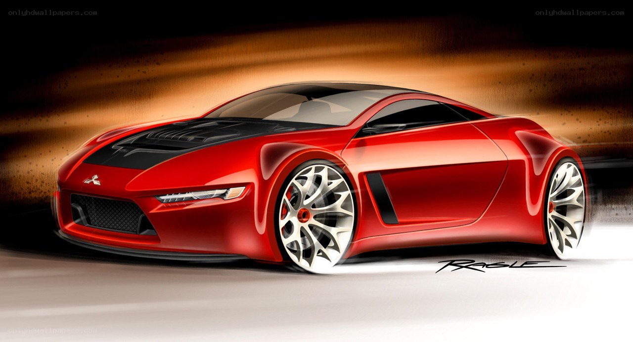 Red Mitsubishi concept car