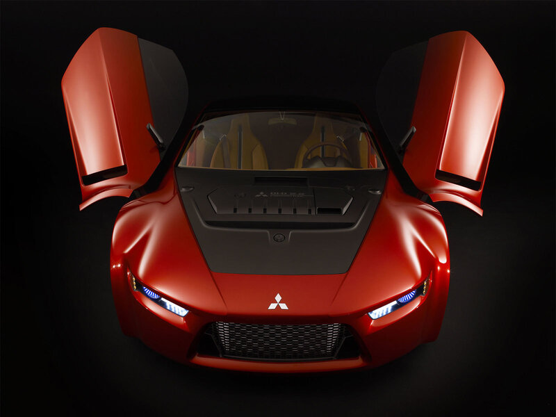 Red Mitsubishi concept car