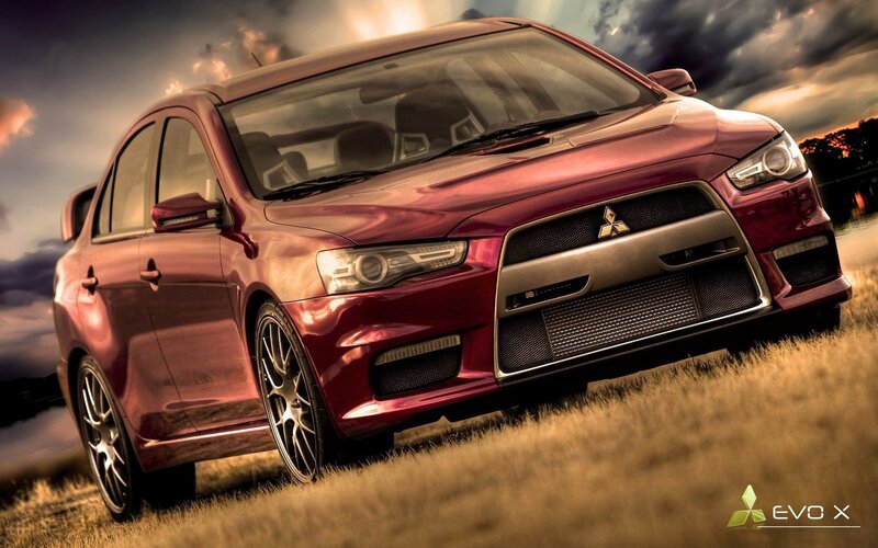 Red Mitsubishi Evo X — Dramatic