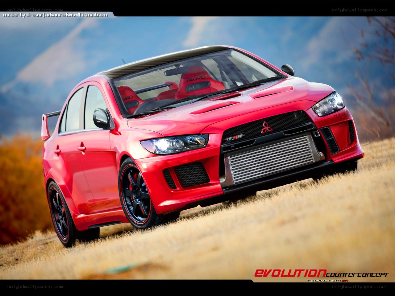 Red Mitsubishi Evolution Concept