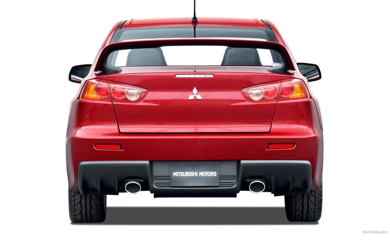 red mitsubishi lancer