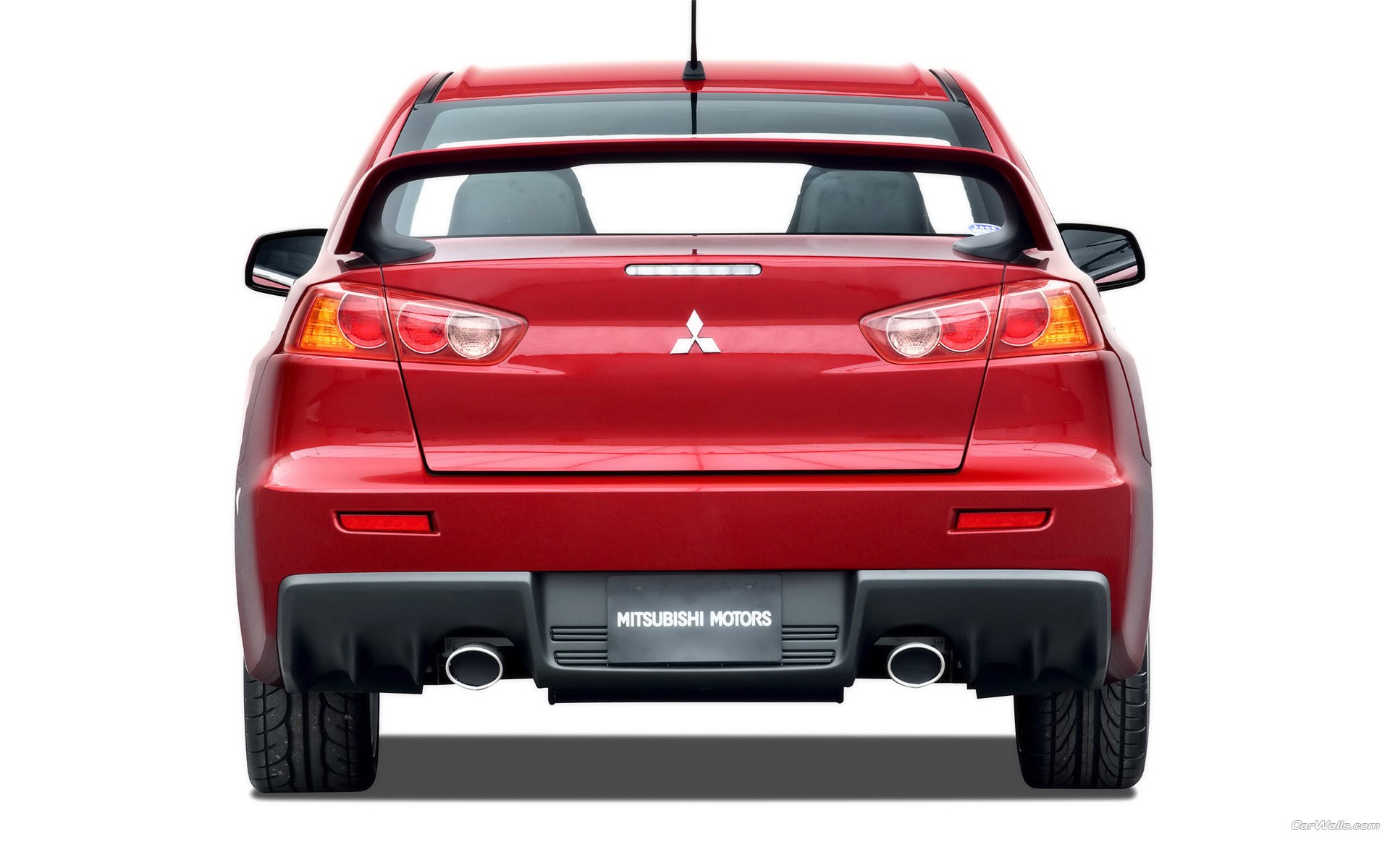 red mitsubishi lancer