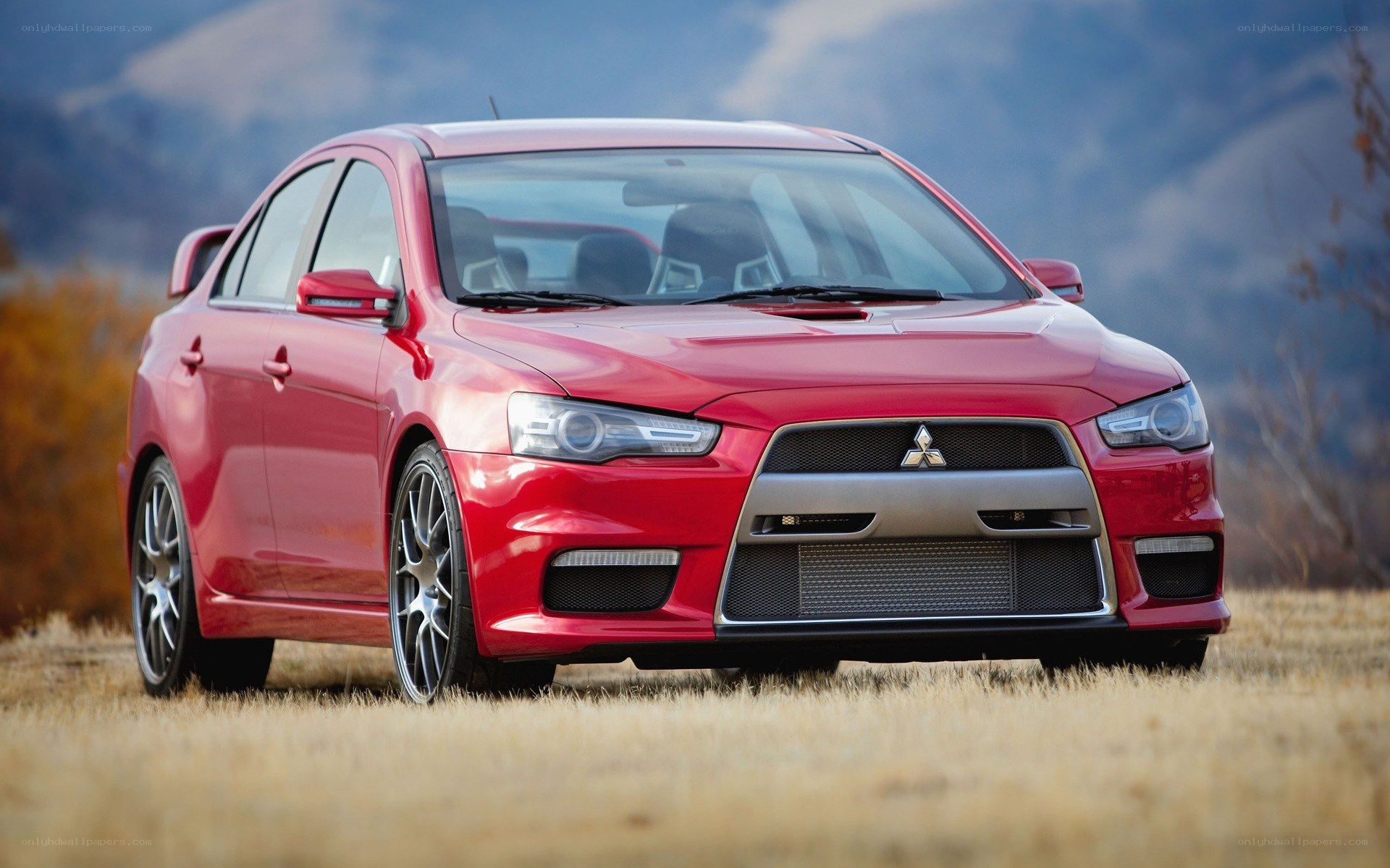 Red Mitsubishi Lancer