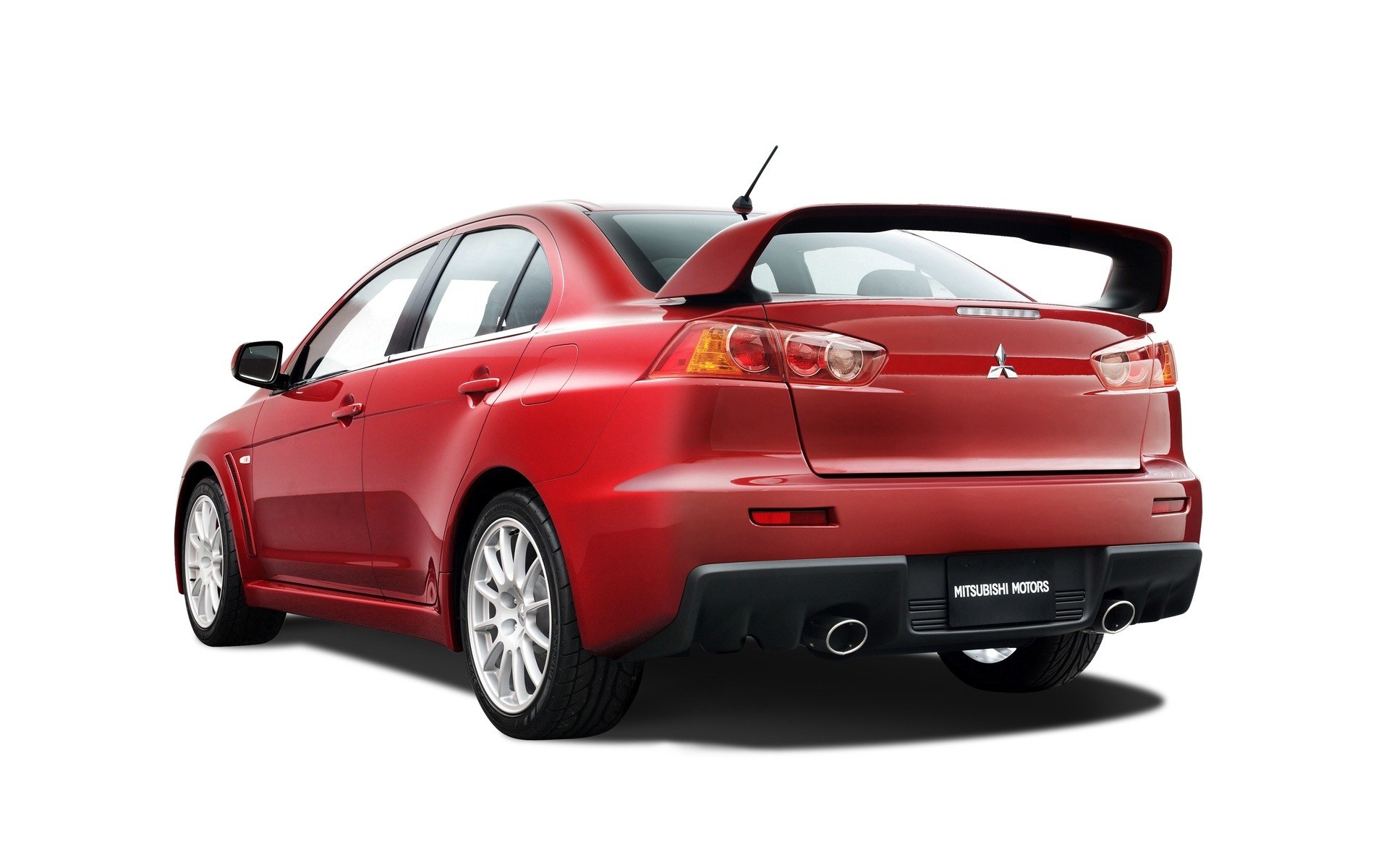 red mitsubishi lancer
