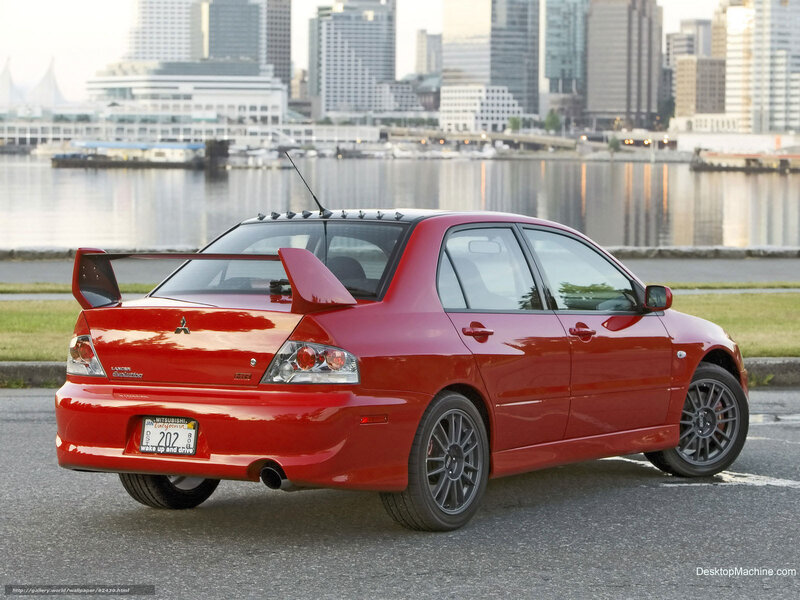 Red Mitsubishi Lancer — Calm, Sunset