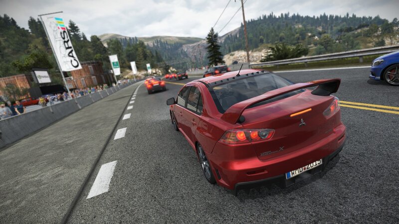 Red Mitsubishi Lancer — Competitive