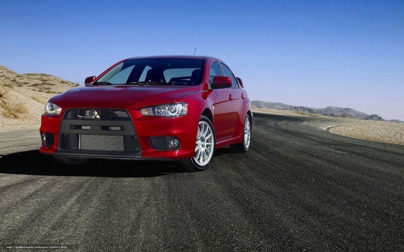Red Mitsubishi Lancer — Dramatic, Afternoon, Photograph