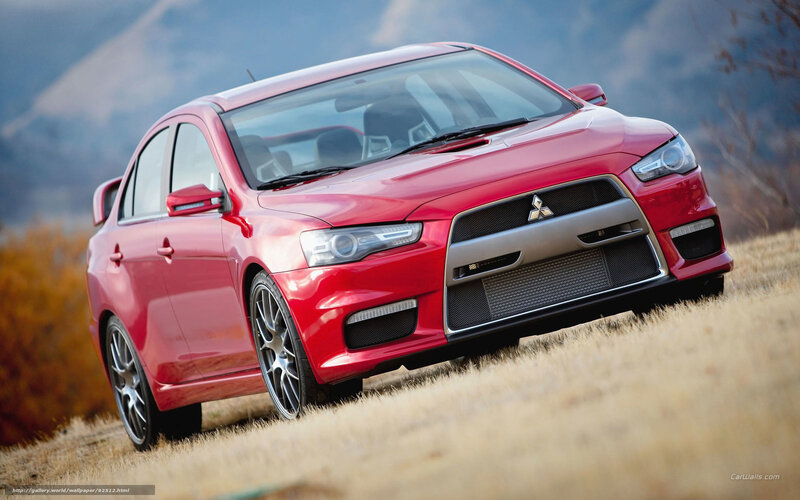 Red Mitsubishi Lancer — Dramatic, Afternoon