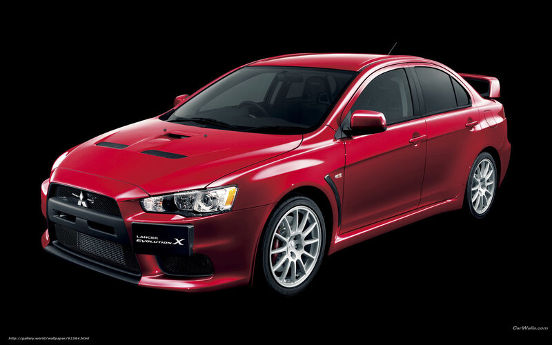 Red Mitsubishi Lancer — Dramatic, Photograph, Car
