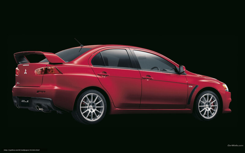 Red Mitsubishi Lancer — Dramatic, Photograph