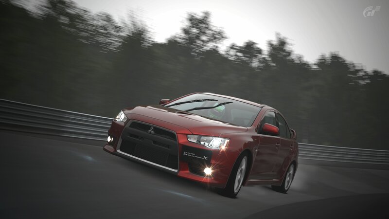 Red Mitsubishi Lancer — Dynamic, 3d Render, Car, Track