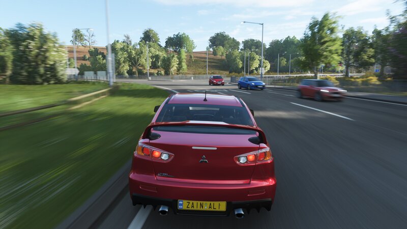 Red Mitsubishi Lancer — Dynamic, Afternoon, 3d Render