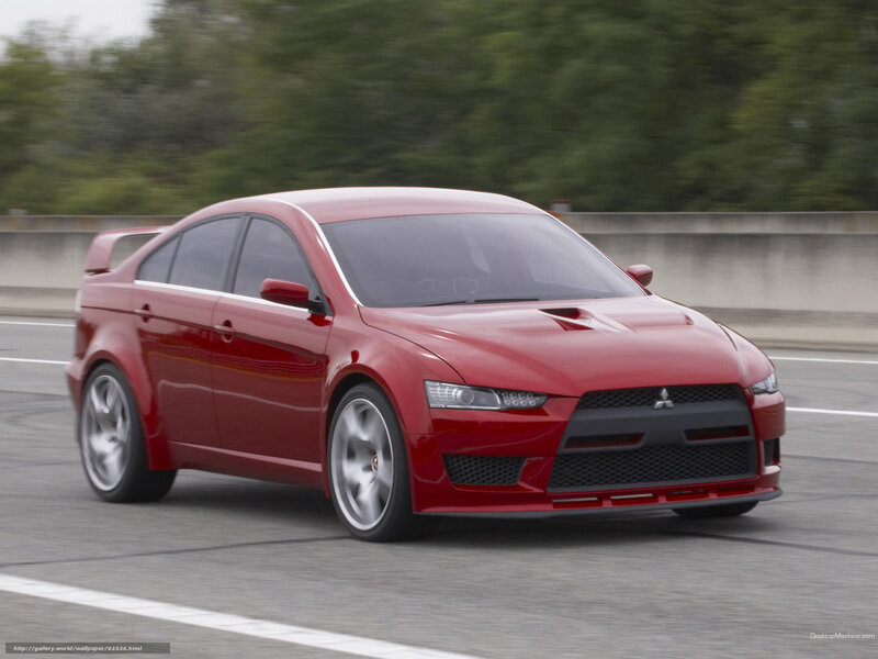 Red Mitsubishi Lancer — Dynamic, Afternoon, Photograph