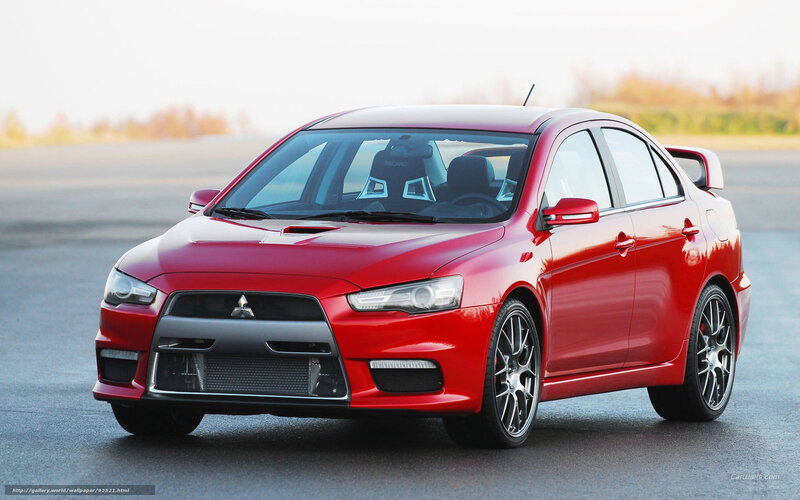 Red Mitsubishi Lancer — Dynamic, Photograph