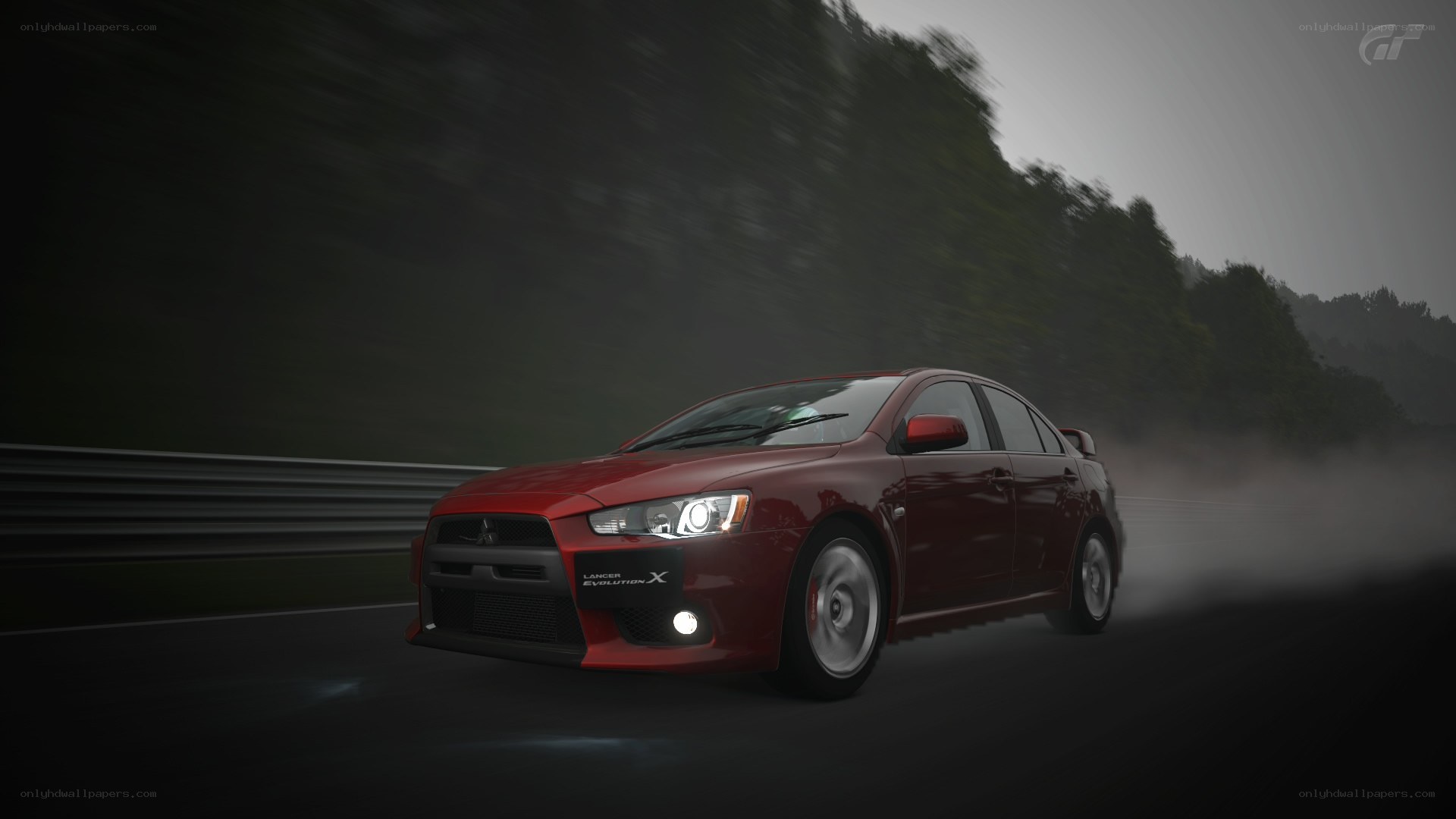 red mitsubishi lancer evol x