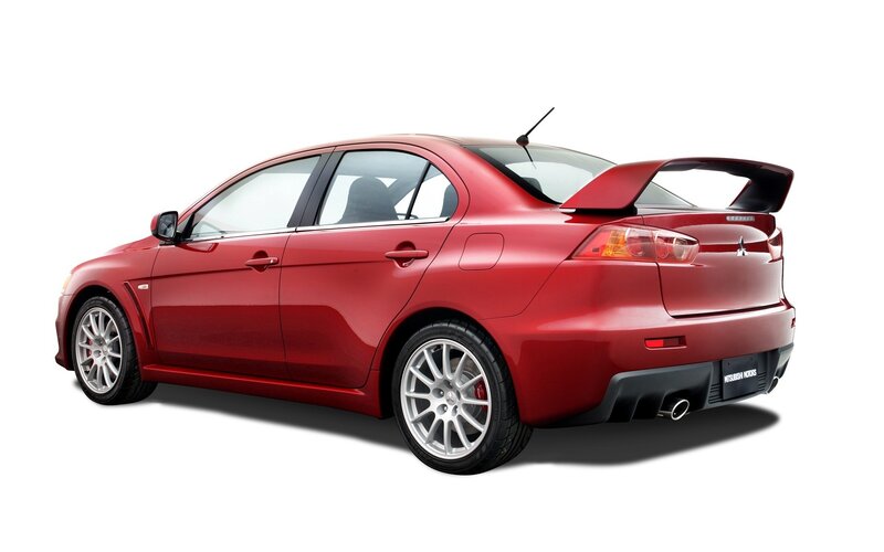 red mitsubishi lancer evolution