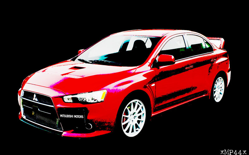 red mitsubishi lancer evolution